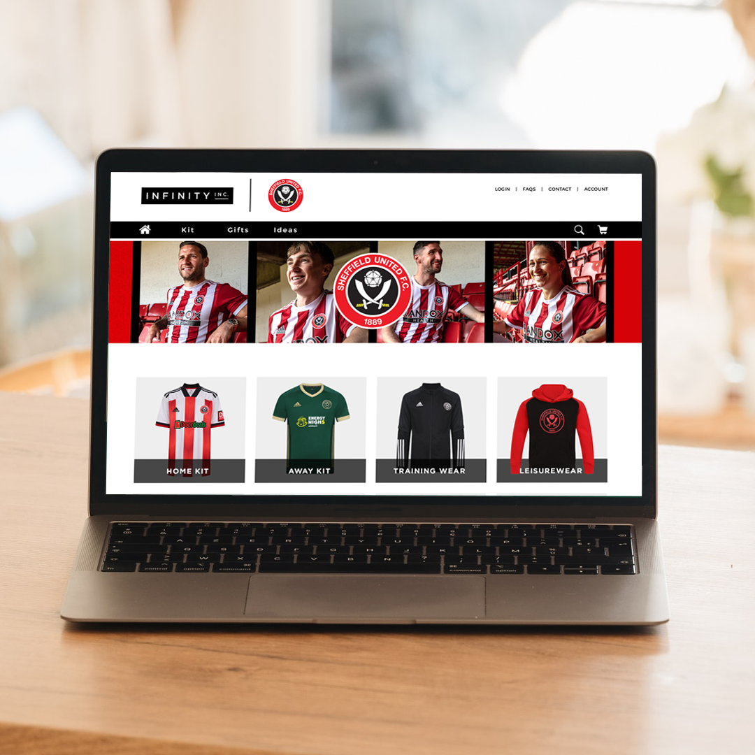 Hubspot Website Imagery - Sheffield United Webshop on Laptop