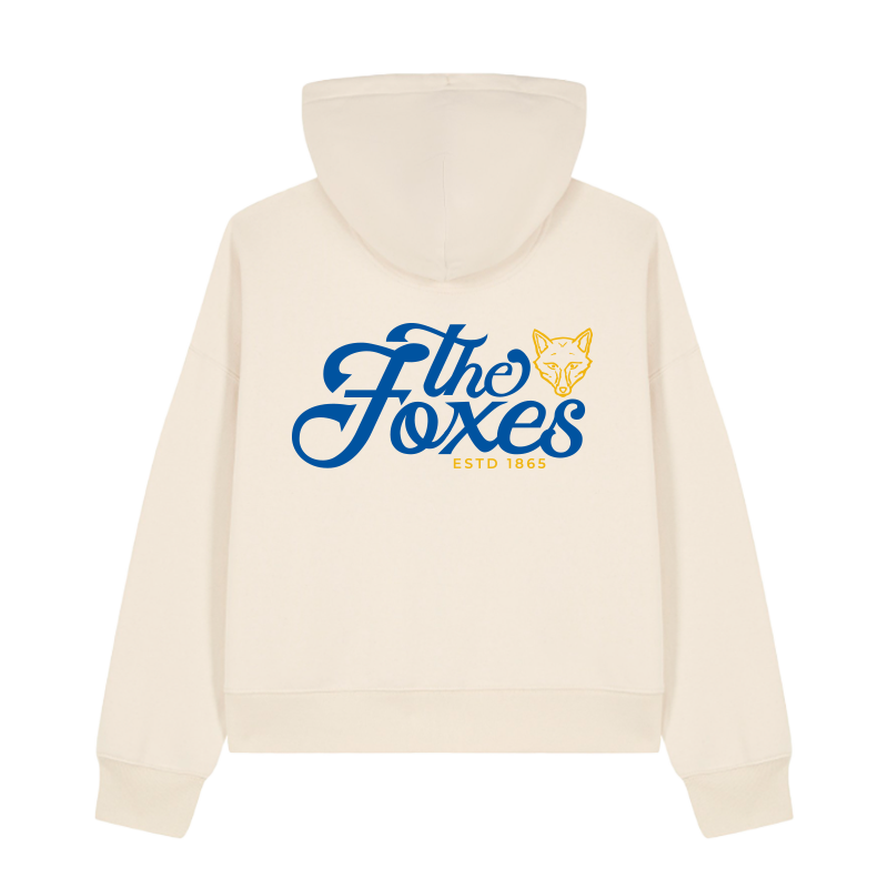 The Foxes Cropped Hoodie Natural Raw BK